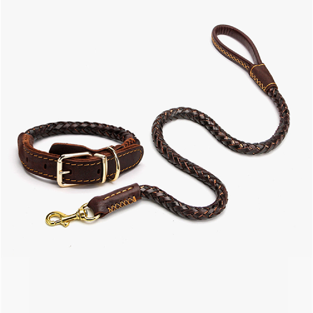 Adjustable Leather Dog Leash for Medium and Large Breeds