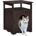 Yaheetech Cat Litter Box Enclosure Hidden Litter Box Furniture with Open Shelf Indoor Cat Washroom Storage Cabinet Pet Crate Side End Table Wooden Pet House Espresso