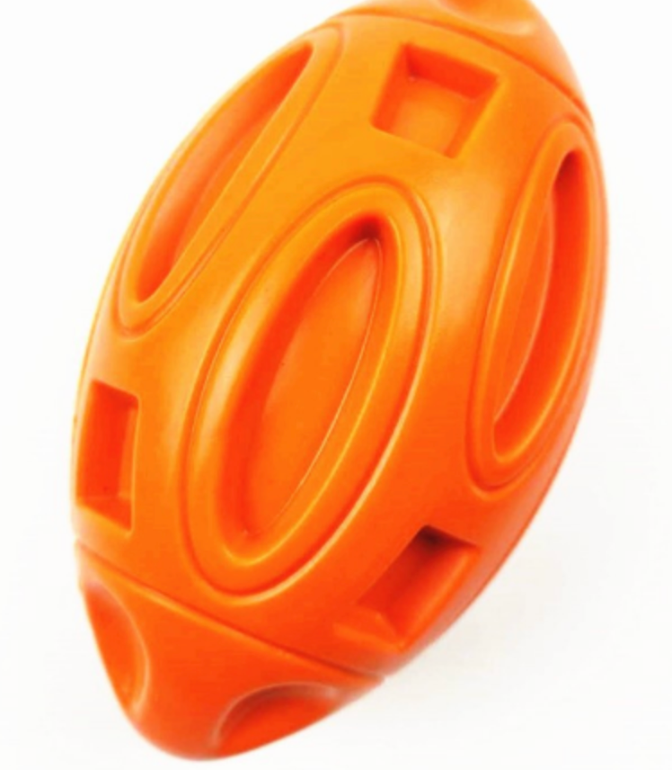 Rubber Sounding Rugby Dog Ball - Bite-Resistant Toy