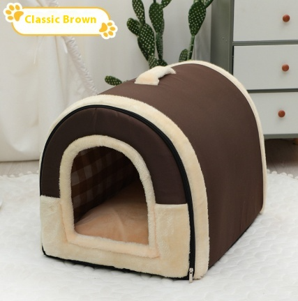 Portable Round Pet Bed with Handle
