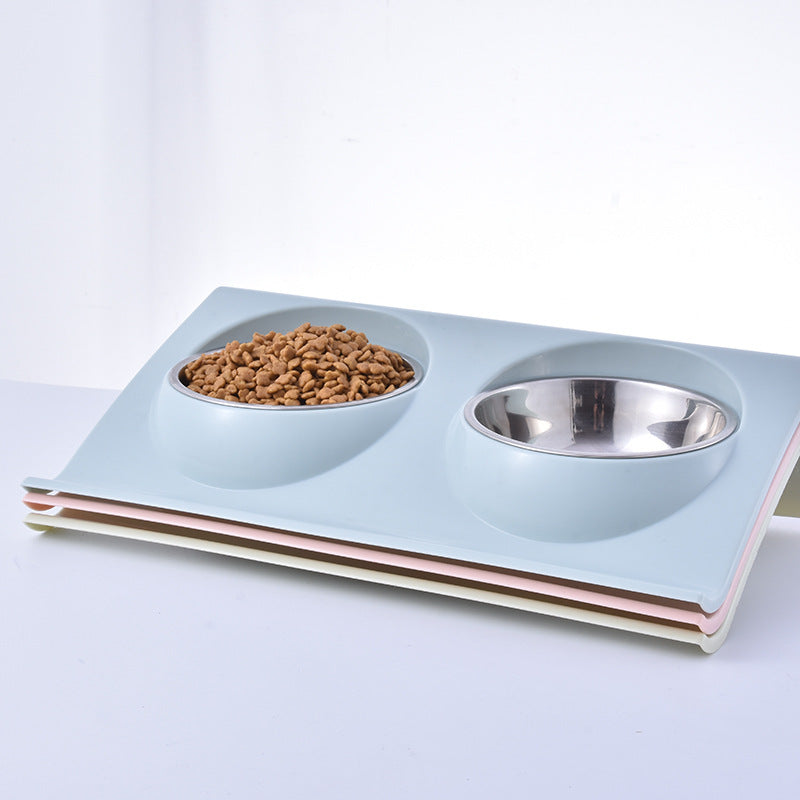 Stainless Steel Double Bowl for Dogs and Cats