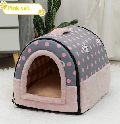Portable Round Pet Bed with Handle
