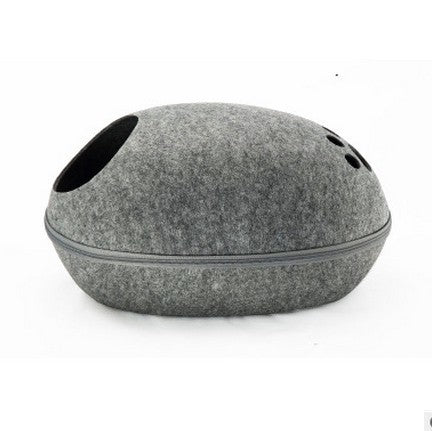 Washable Felt Cat Cave with Semi-Closed Design