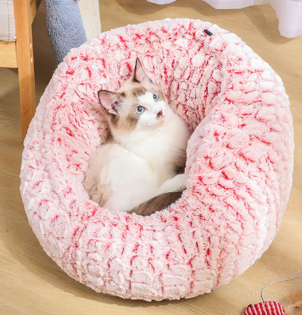 Plush Bed for Cats & Small Dogs