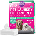 Biidey Pet Laundry Detergent Sheets Dog Cat Urine Enzyme Cleaner Destroyer Bed Odor & Stains Eliminator Dog Drool Smell Remover Pet Hair Remover for Laundry with Pet Dryer Sheets Feature 80 Loads