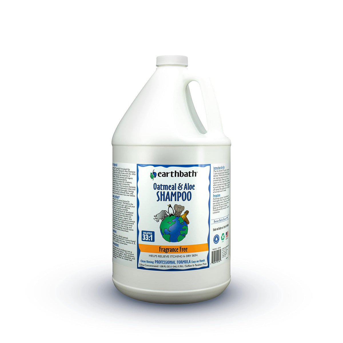 earthbath Shampoing Chien Avoine & Aloès - Shampoing à l'Avoine Pour Chiens Démangeaisons Peau Sèche Soulagement Lavage Chien Fabriqué aux USA Sans Cruauté Sans Parfum Shampoings Animaux - 1 Gallon 128 Oz (1 Pièce)