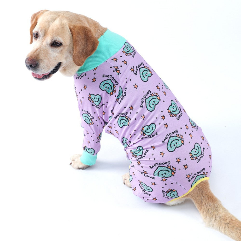 Cute Cartoon Dog Print Bodysuit – Everyday Fashion Suit for Pets