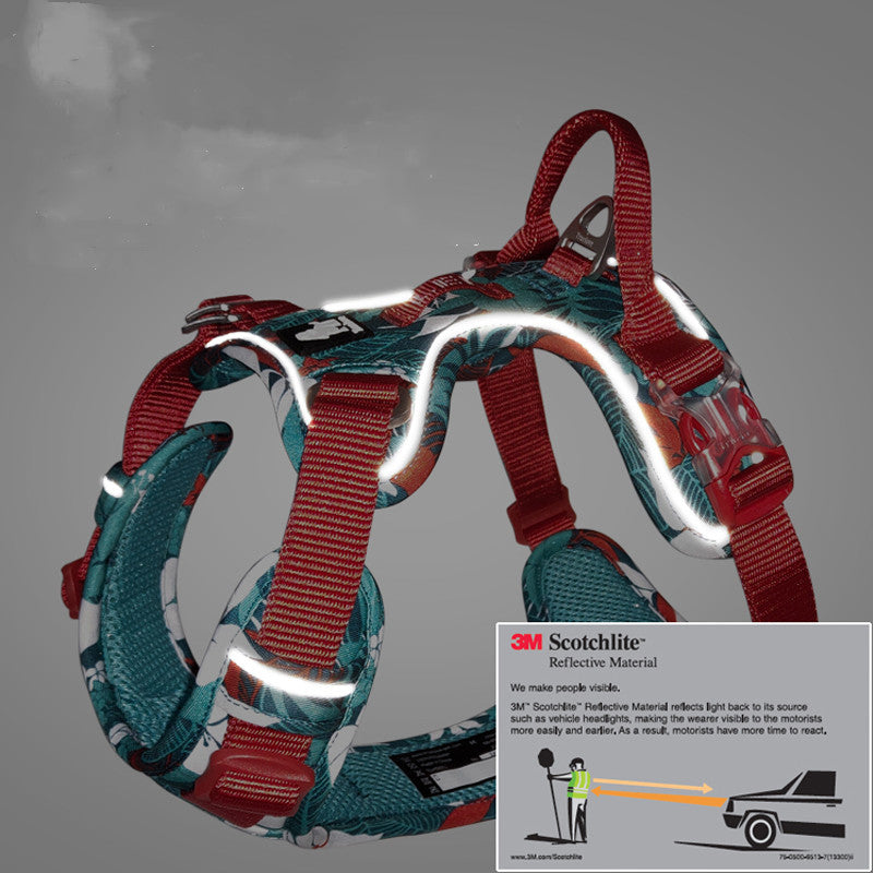 Reflective Nylon Dog Harness and Leash Set – Medium to Large