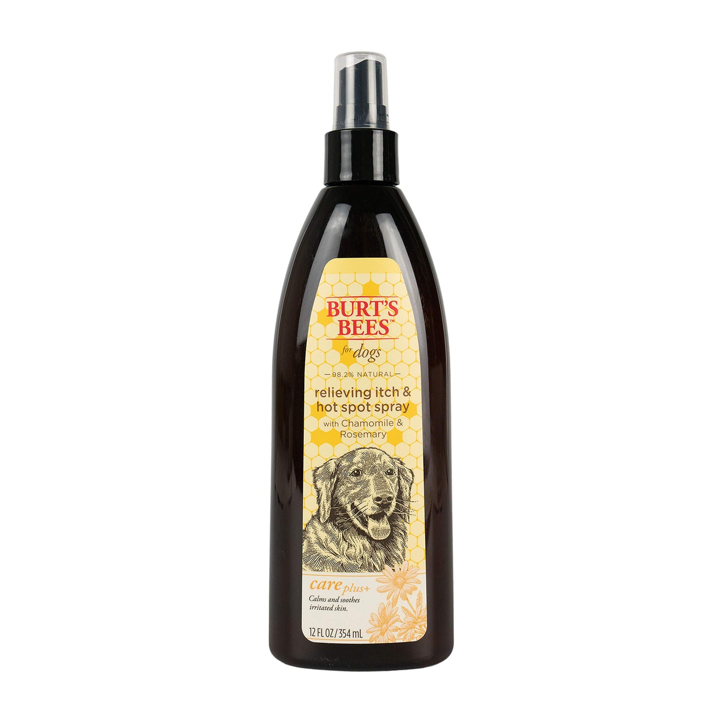 Burts Bees for Pets Care Plus+ Naturally Derived Relieving Itch & Hot Spot Spray with Chamomile & Rosemary - Best Hot Spot Treatment for Dogs - Cruelty FreeMade in USA 12 Oz