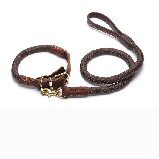 Adjustable Leather Dog Leash for Medium and Large Breeds