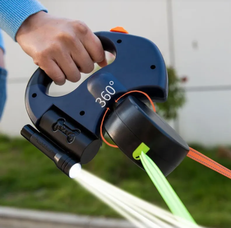 Laisse double rétractable pour chiens