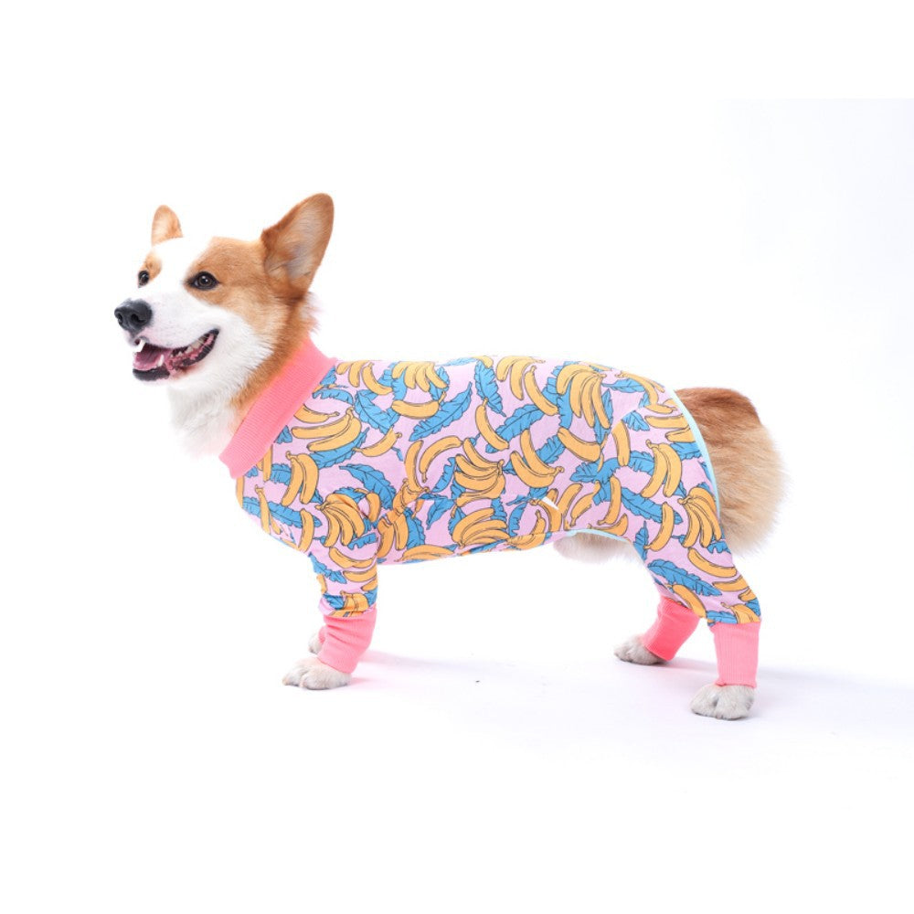 Dog Recovery Suit with Snowman Print – Post-Surgery & Wound Protection