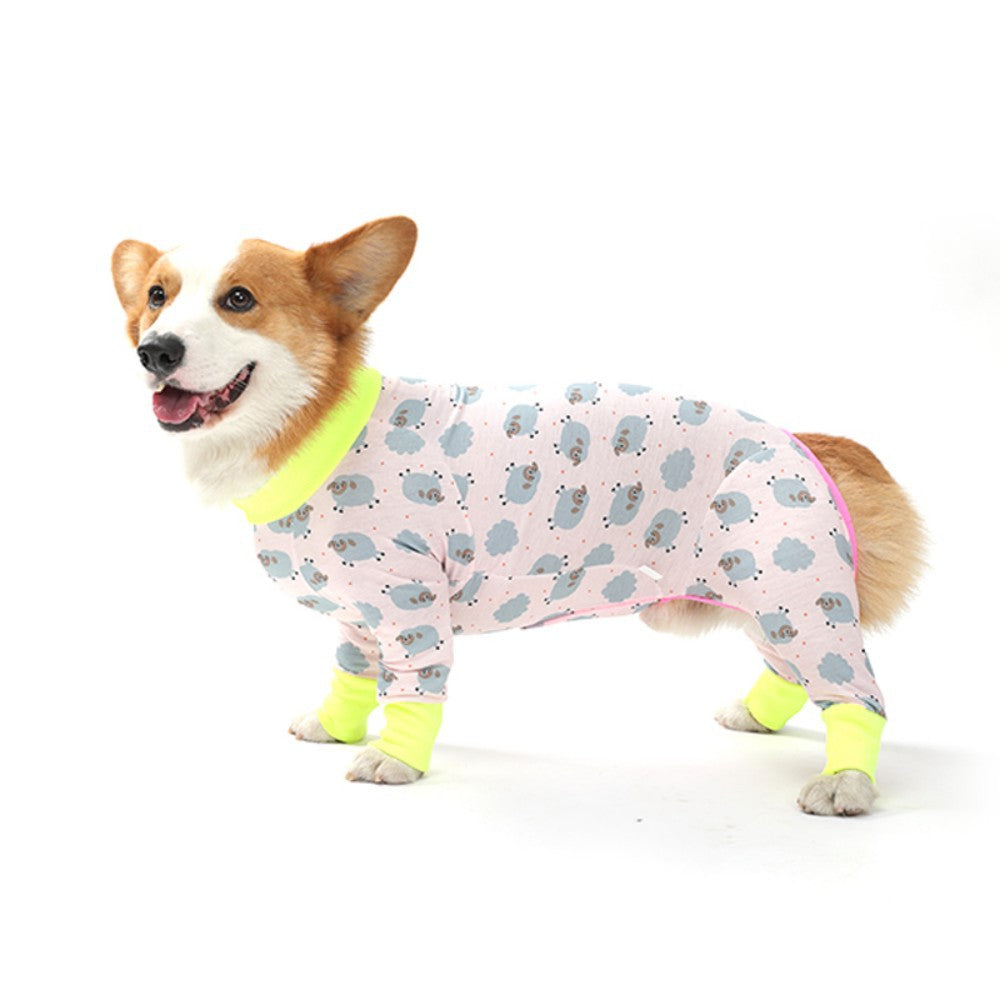 Dog Recovery Suit with Snowman Print – Post-Surgery & Wound Protection