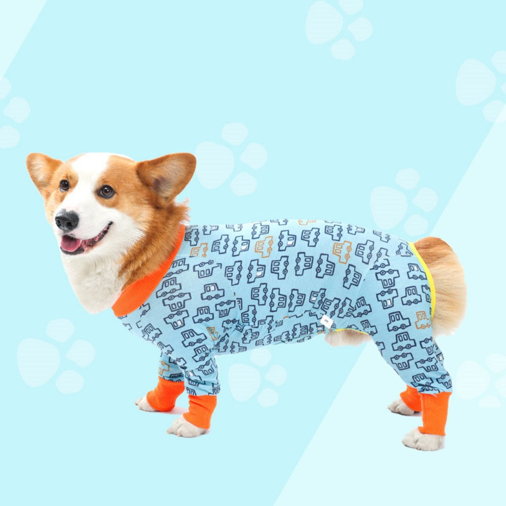 Cute Cartoon Dog Print Bodysuit – Everyday Fashion Suit for Pets