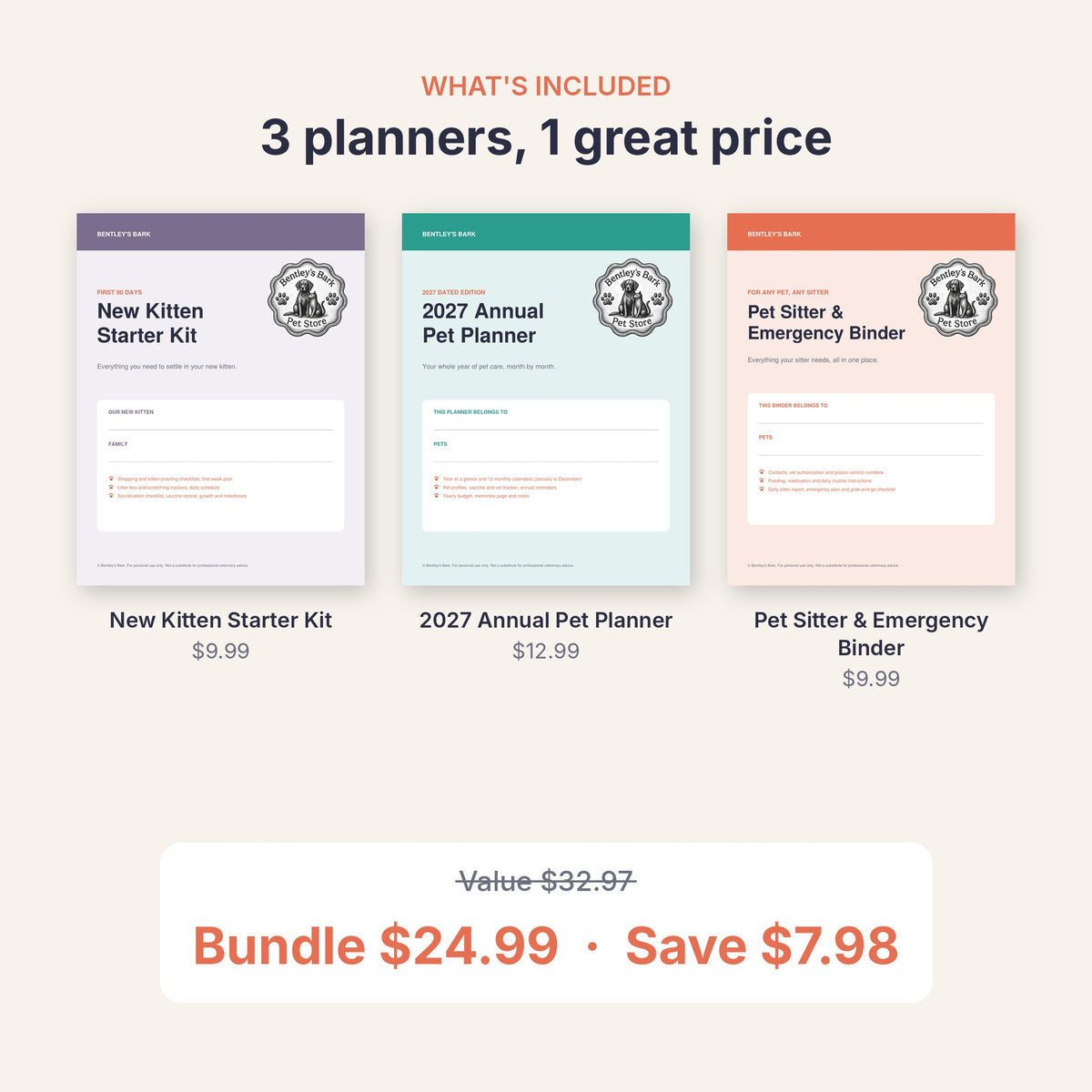 How it works: buy, download all 3 PDFs in one file and print at home on US Letter paper