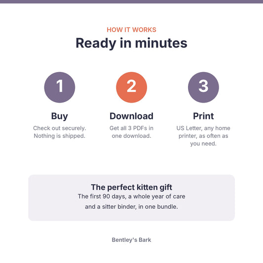 New Kitten Bundle: New Kitten Starter Kit, 2027 Planner and Pet Sitter Binder, save 24%