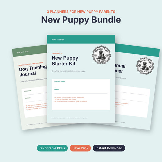 New Puppy Bundle: New Puppy Starter Kit, Dog Training Journal and 2027 Planner, save 24%