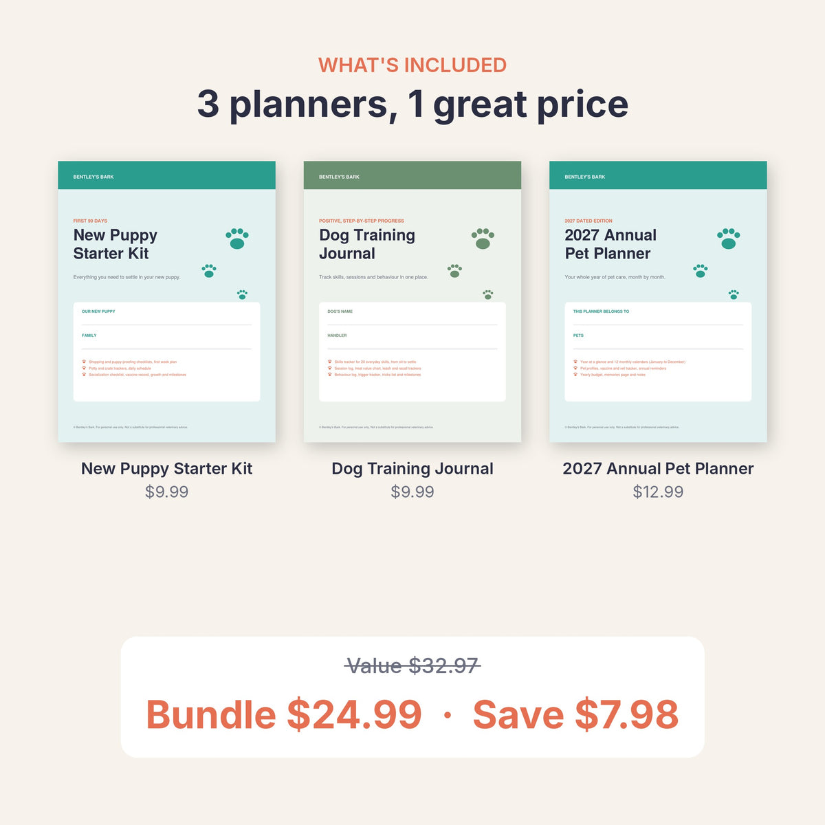 How it works: buy, download all 3 PDFs in one file and print at home on US Letter paper