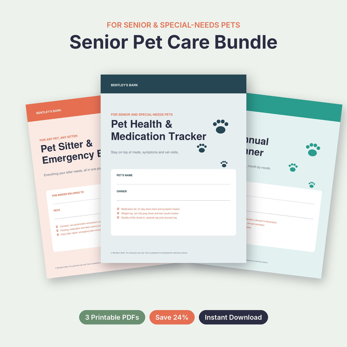 How it works: buy, download all 3 PDFs in one file and print at home on US Letter paper